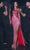 Portia and Scarlett PS23259 - Beaded Asymmetric Neck Prom Gown Special Occasion Dress 0 / Red
