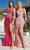 Portia and Scarlett PS23273 - Feathered High Slit Prom Gown Special Occasion Dress 0 / Rose