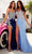 Portia and Scarlett PS23645 - Bejeweled High Slit Prom Gown Special Occasion Dress 0 / Cobalt
