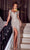 Portia and Scarlett PS23710C - Beaded Evening Gown with Slit Special Occasion Dress 0 / Silver Nude