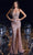 Portia and Scarlett PS23954 - Strapless High Slit Evening Gown Special Occasion Dress 0 / Rose