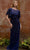 Primavera Couture - 3681 Embellished Bateau Neck Long Sheath Dress Evening Dresses 0 / Midnight