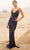 Primavera Couture 3793 - Deep V-Neck Sheath Evening Gown Special Occasion Dress 000 / Black