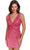 Primavera Couture 3807 - Bejeweled Appliqued V-Neck Cocktail Dress Special Occasion Dress 00 / Rose Pink