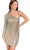 Primavera Couture 3858 - One Shoulder Fringes Cocktail Dress Special Occasion Dress 00 / Nude Silver