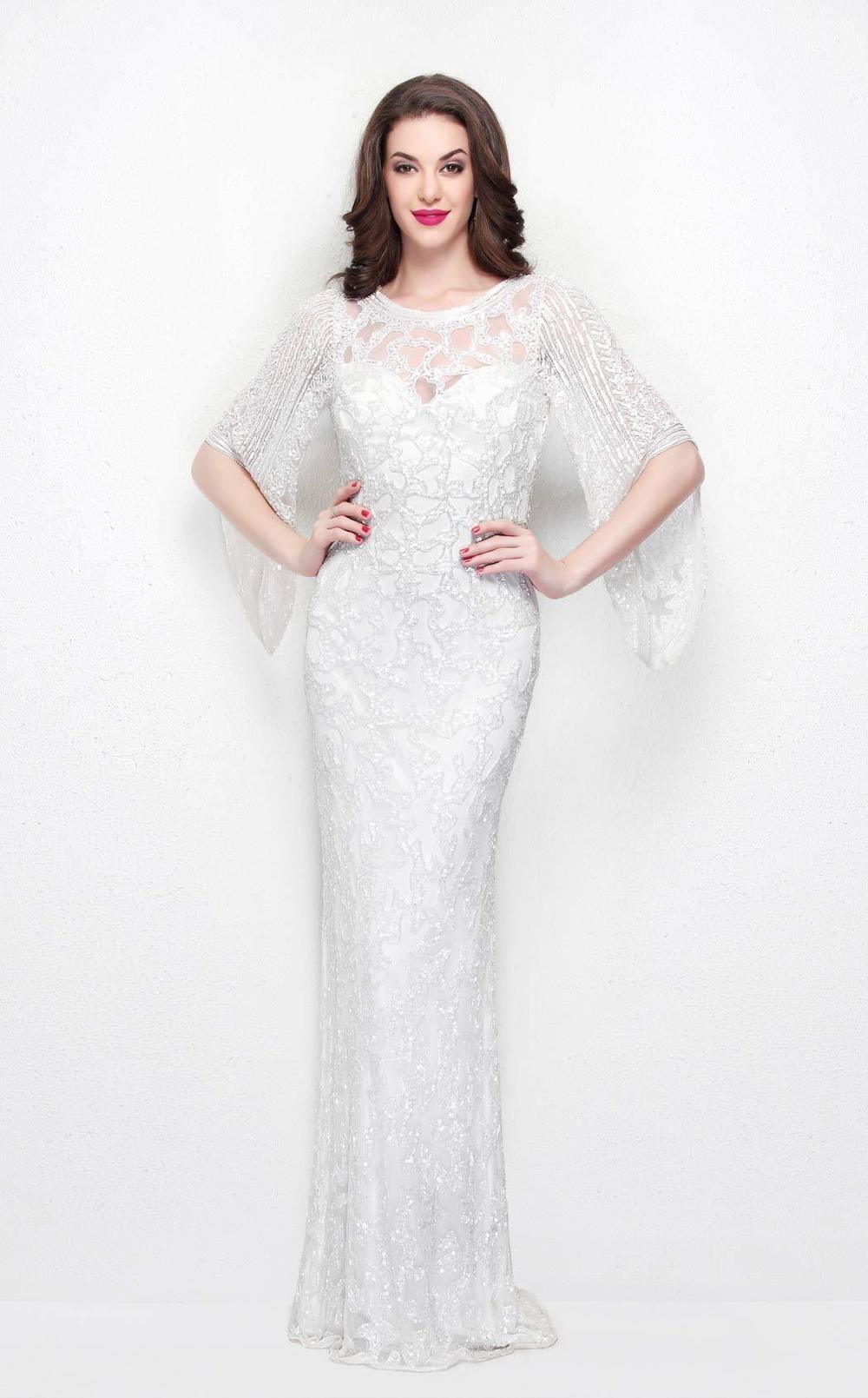 Primavera Couture - 9713 Sequined Flare Sleeve Junior Prom Gown Couture Candy Primavera Couture - 9713 Sequined Flare Sleeve Junior Prom Gown Couture Candy