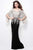 Primavera Couture - Stunning Two-Tone Sequin Embellished Long Gown with Batwing Sleeves 1424 Mother of the Bride Dresses 0 / Black/ White