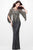 Primavera Couture - Stunning Two-Tone Sequin Embellished Long Gown with Batwing Sleeves 1424 Mother of the Bride Dresses 0 / Charcoal/Gold
