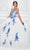 Princesa by Ariana Vara PR11928 - Strapless Floral Lace Ballgown Ball Gowns 00 / Diamond White/Royal Blue