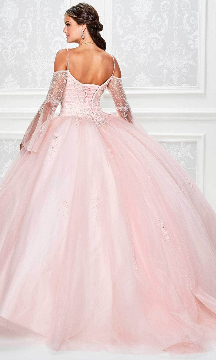 Princesa by Ariana Vara PR11941 - Beaded Bell Sleeve Ballgown Special Occasion Dress 00 / Blush/Champagne