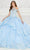 Princesa by Ariana Vara PR30089 - Off Shoulder Pleated Ballgown Ball Gowns 00 / Light Blue