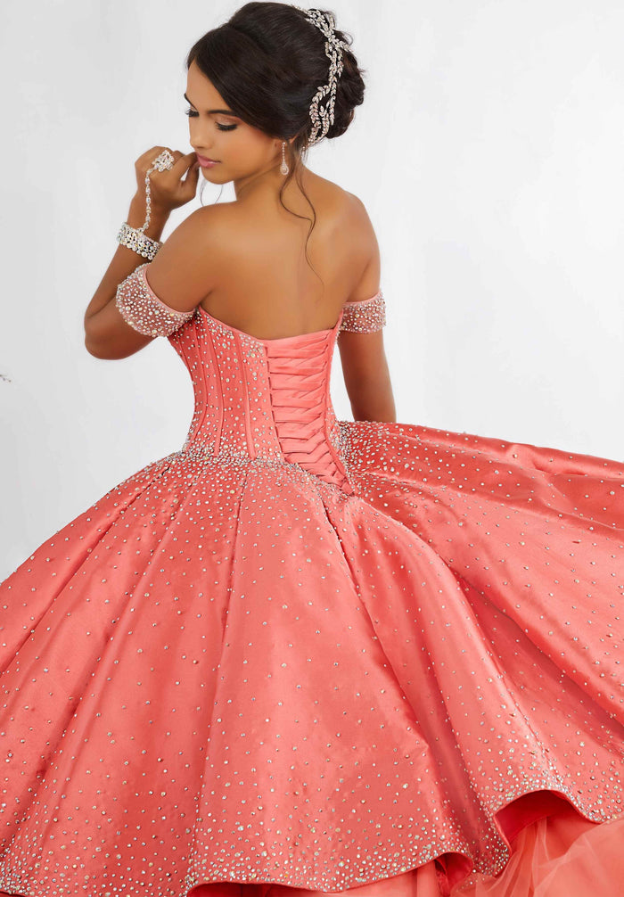 Quinceanera Collection - 26887 High Low Gown with Removable Skirt Special Occasion Dress 0 / Dark Coral
