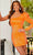 Rachel Allan 40188 - Puff Sleeve Sequin Cocktail Dress Special Occasion Dress 0 / Tangerine
