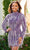 Rachel Allan 40196 - Long Sleeve Collar Cocktail Dress Special Occasion Dress 0 / Purple