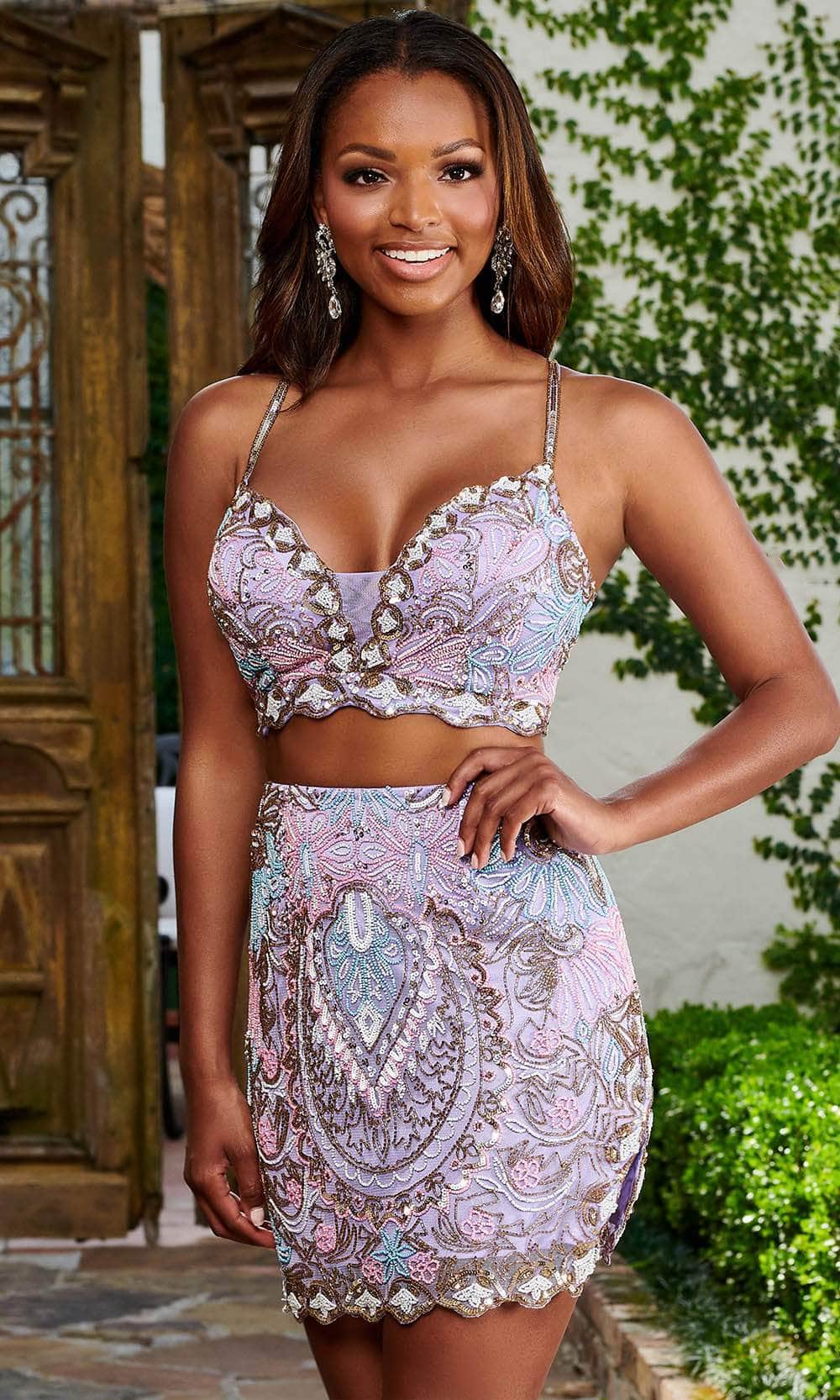 Rachel Allan 40232 - Two-Piece Beaded Cocktail Dress Couture Candy Rachel Allan 40232 - Two-Piece Beaded Cocktail Dress Couture Candy