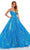 Rachel Allan - 70130 Sequined Strappy Back Gown Prom Dresses 00 / Ocean Blue