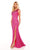 Rachel Allan - 70198 One Shoulder Fringed Gown Prom Dresses 00 / Fuchsia