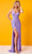 Rachel Allan 70295 - V-Neck Feather Detailed Prom Dress Special Occasion Dress 00 / Lilac