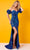 Rachel Allan 70406 - Sequined Allover High Slit Gown Special Occasion Dress 00 / Royal