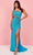 Rachel Allan 70421 - Romantic Asymmetrical Evening Gown Special Occasion Dress 00 / Ocean Blue