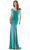 Rina di Montella RD2824 - Cap sleeve Faux Wrap Formal Gown Formal Gowns 4 / Emerald