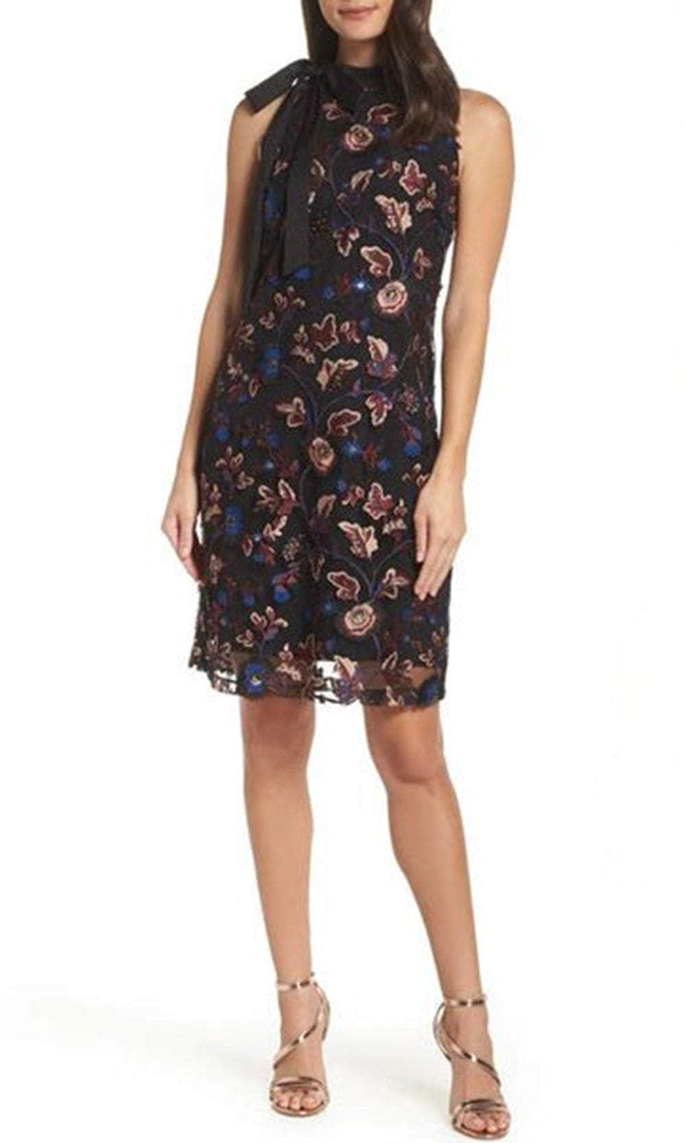 Sam Edelman 36F296 - Sleeveless Ribbon Tied High-Neck Short Dress Couture Candy Sam Edelman 36F296 - Sleeveless Ribbon Tied High-Neck Short Dress Couture Candy