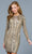 SCALA - 60185 Fully Embellished Long Sleeve Fitted Cocktail Dress Party Dresses 00 / Lead/Silver
