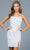 SCALA - 60201 Sequined Scoop Neck Fitted Dress Party Dresses 00 / Ivory/Silver