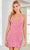 SCALA 60302 - Sleeveless V-Neck Cocktail Dress Special Occasion Dress 000 / Strawberry/Silver