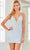 SCALA 60325 - Empire Waist Cocktail Dress Special Occasion Dress 000 / Ice Blue/Silver