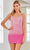 SCALA 60328 - Beaded Ombre Cocktail Dress Special Occasion Dress 000 / Pink Combo