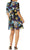 Sharagano HW9R15F231 - Floral V-Neck With Tie Cocktail Dress Holiday Dresses