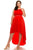 Shelby Nites - N281 Sleeveless Scoop Neck High Low Dress Homecoming Dresses 0 / Vibrant Red