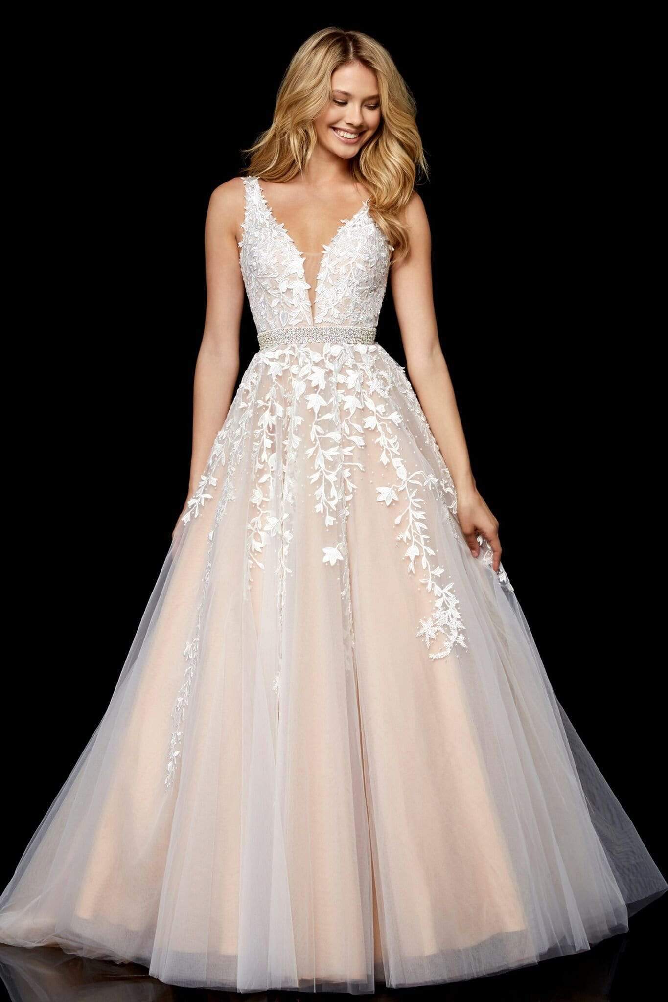 Sherri Hill - 11335 Beaded Embroidered Tulle V Neck A Line Dress Sherri Hill - 11335 Beaded Embroidered Tulle V Neck A Line Dress