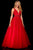 Sherri Hill - 11335 Beaded Embroidered Tulle V Neck A Line Dress Prom Dresses 00 / Red