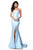 Sherri Hill - 51671 Strapless Taffeta Long Mermaid Dress With Train Prom Dresses 00 / Light Blue