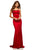 Sherri Hill - 52613 Long Scoop Neck Fitted Dress With Train Evening Dresses 00 / Red