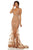 Sherri Hill - 52875 Plunging V-Neck Lace Long Dress Evening Dresses 00 / Mocha