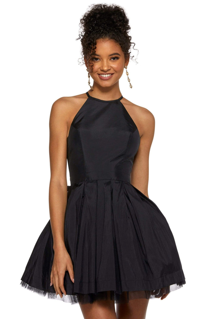 Sherri Hill - 53025 Halter A-line Short Dress Special Occasion Dress 00 / Black