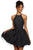 Sherri Hill - 53025 Halter Neck Pleated Cocktail Dress - 1 pc Black In Size 0 Available CCSALE 0 / Black
