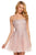 Sherri Hill - 53099 Beaded Lace Short Tulle A-line Dress Cocktail Dresses 00 / Blush