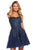Sherri Hill - 53099 Beaded Lace Short Tulle A-line Dress Cocktail Dresses 00 / Navy
