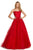Sherri Hill - 53116 Floral Lace Appliqued Lace-up Back Ballgown Ball Gowns 00 / Red