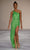 Sherri Hill - 54908 One Shoulder Bead Blouson Gown Prom Dresses 00 / Neon Green