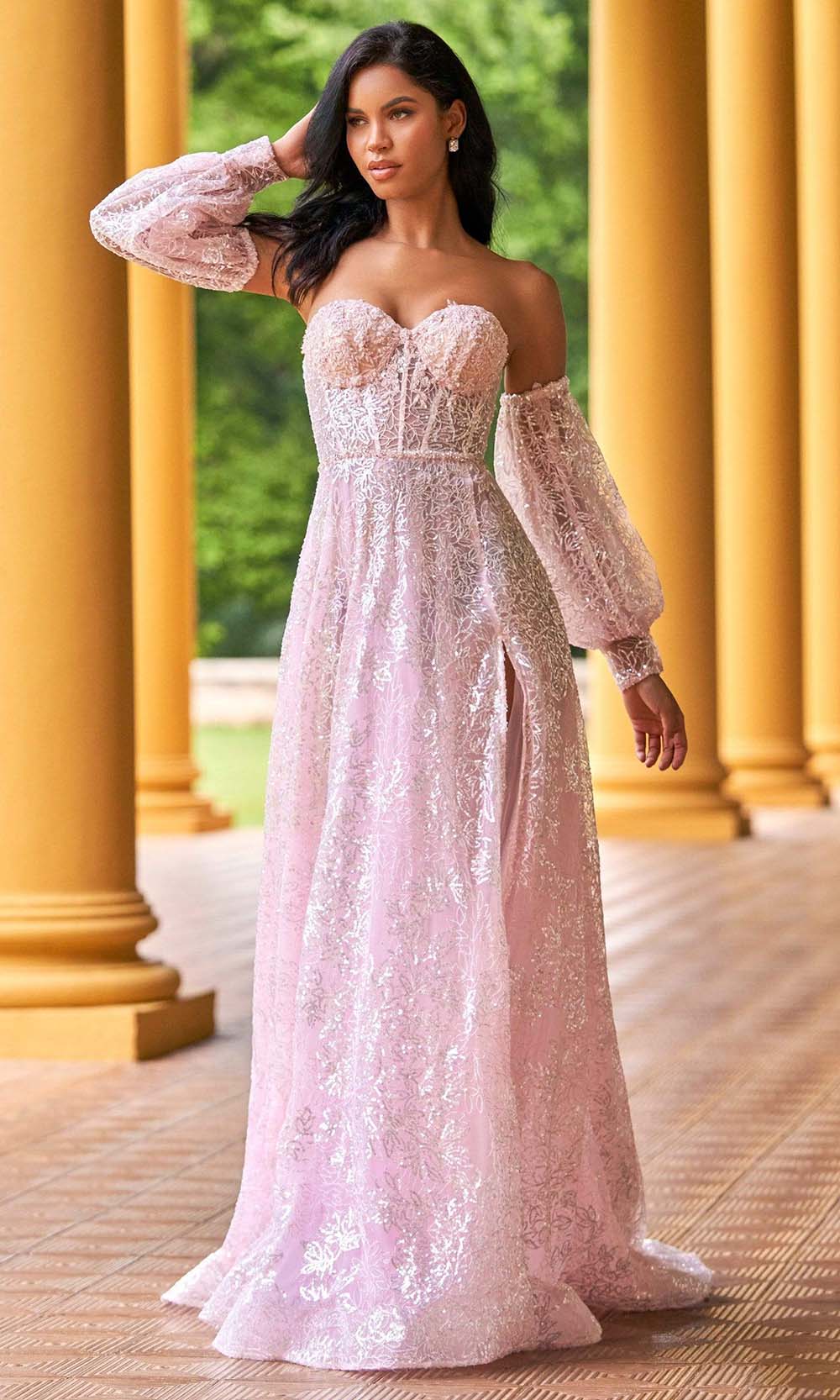 Sherri Hill - 55017 Sweetheart Detachable Sleeve Plus Size Prom Dress Couture Candy Sherri Hill - 55017 Sweetheart Detachable Sleeve Plus Size Prom Dress Couture Candy