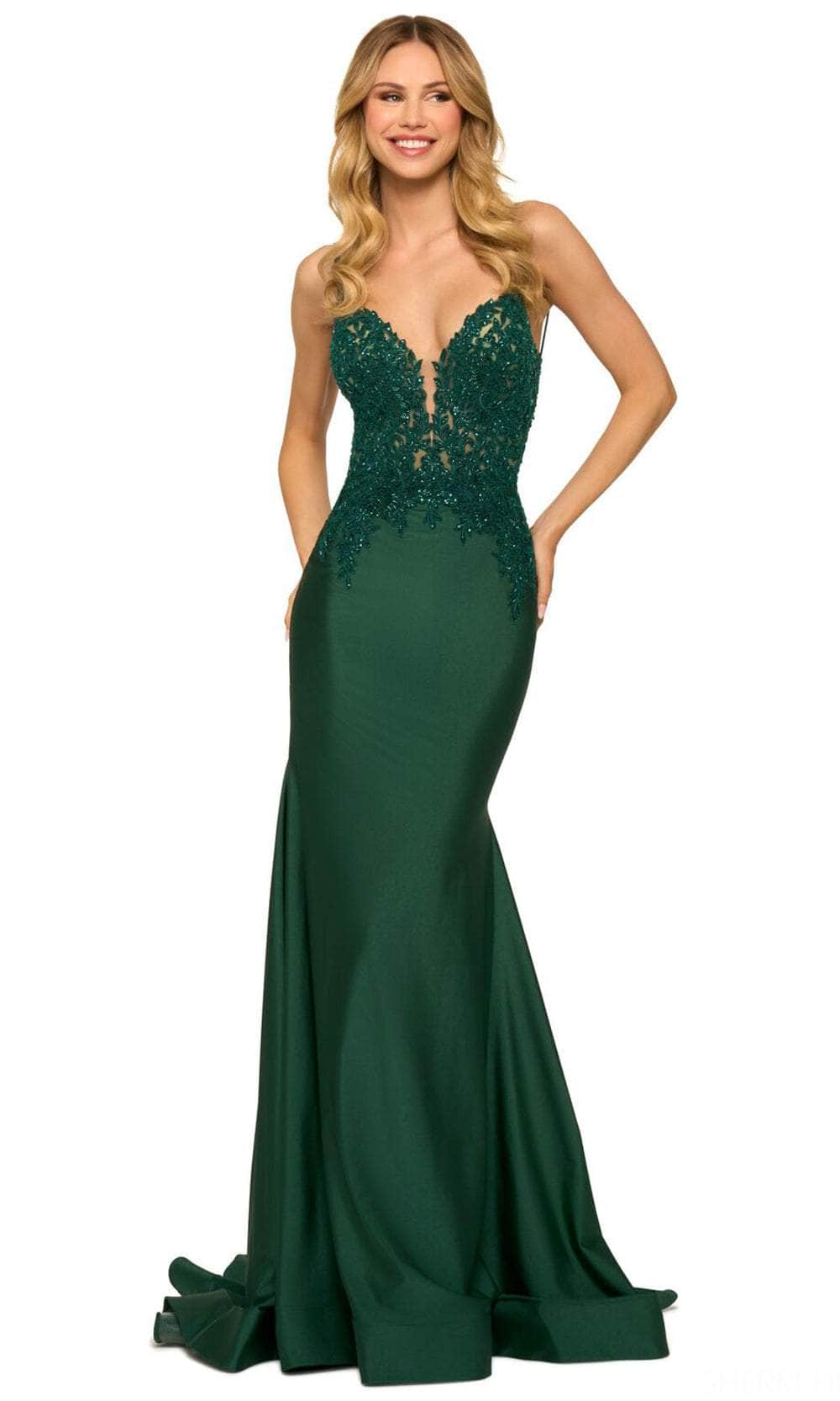Sherri Hill 55340 - V-Neck Tie Back Jersey Evening Gown Couture Candy Sherri Hill 55340 - V-Neck Tie Back Jersey Evening Gown Couture Candy