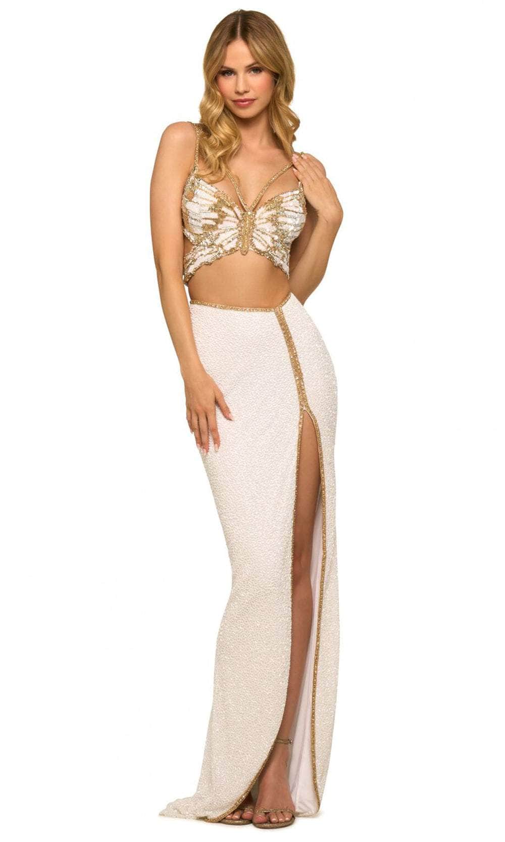 Sherri Hill 55409 - Two Piece Butterfly Beaded Prom Gown Sherri Hill 55409 - Two Piece Butterfly Beaded Prom Gown