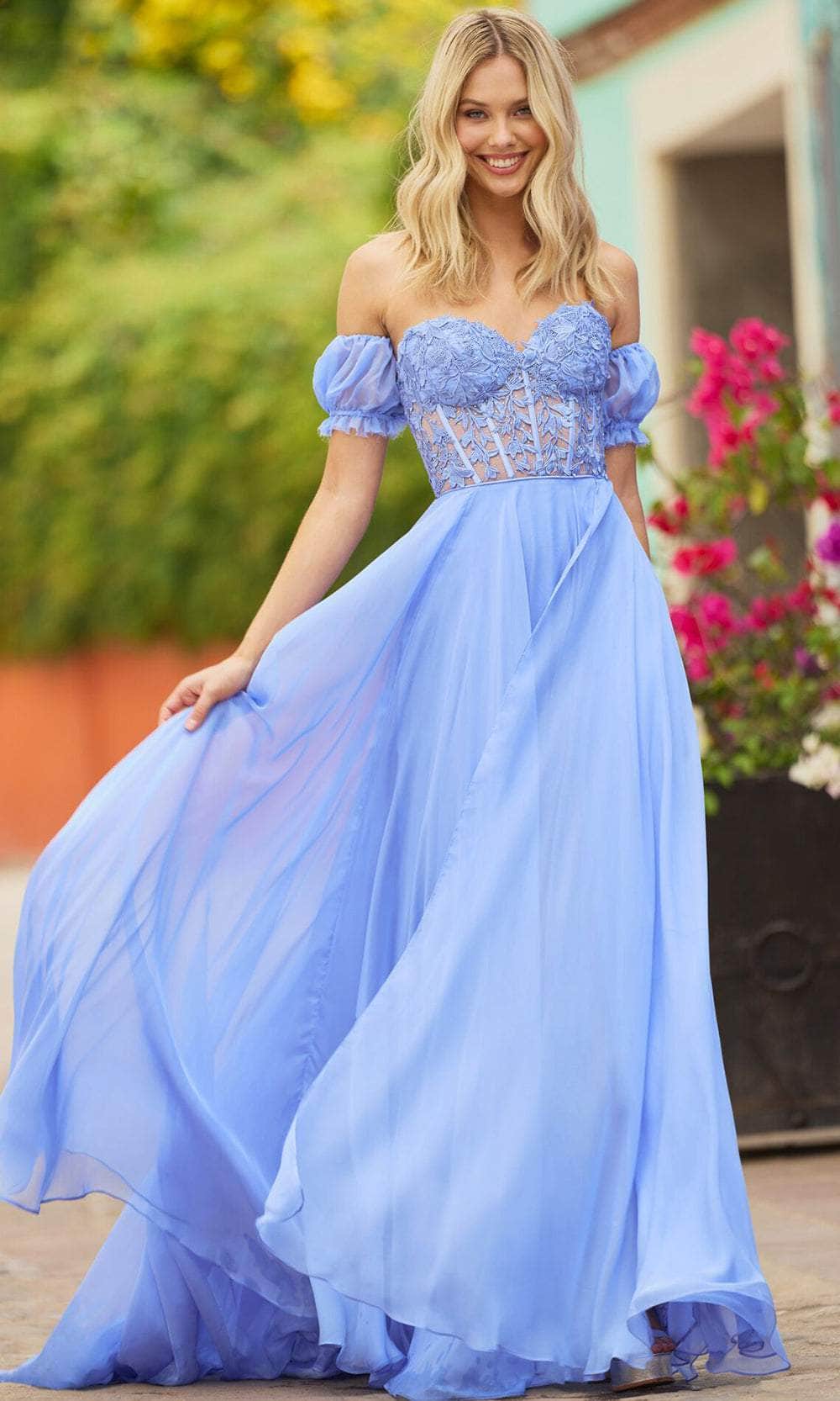 Sherri Hill 55482 - Lace Corset Bodice Prom Dress Sherri Hill 55482 - Lace Corset Bodice Prom Dress