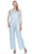 Soulmates 1604 - Soutache Asymmetrical Tunic Pants Set Mother of the Bride Dresses Crystal Blue / S