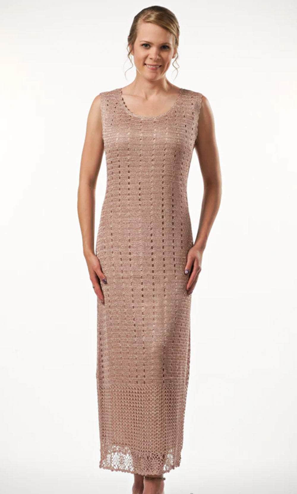 Soulmates G1006 Hand Crocheted Dress with Jacket Set, Mauve / XL Soulmates G1006 Hand Crocheted Dress with Jacket Set, Mauve / XL